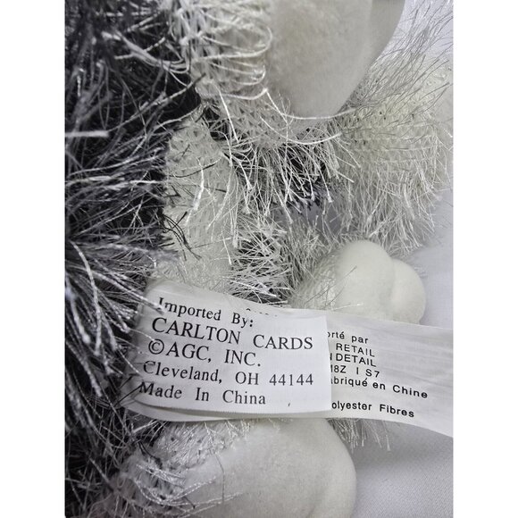 Twisted Whiskers Cat Carlton Card 13" Plush Long Neck Gray White Shaggy Poseable - Picture 4 of 7